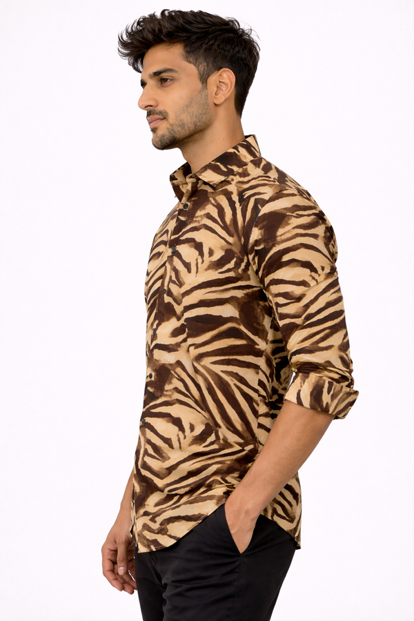 Beige Printed Shirt