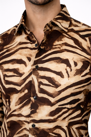 Beige Printed Shirt
