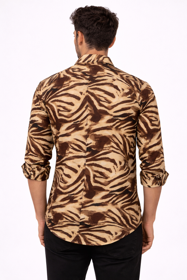 Beige Printed Shirt