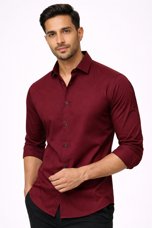 Maroon Liquid Formal Shirt