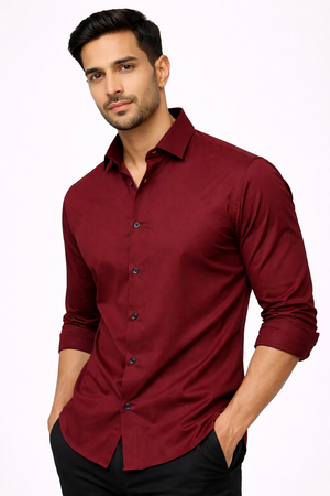 Maroon Liquid Formal Shirt