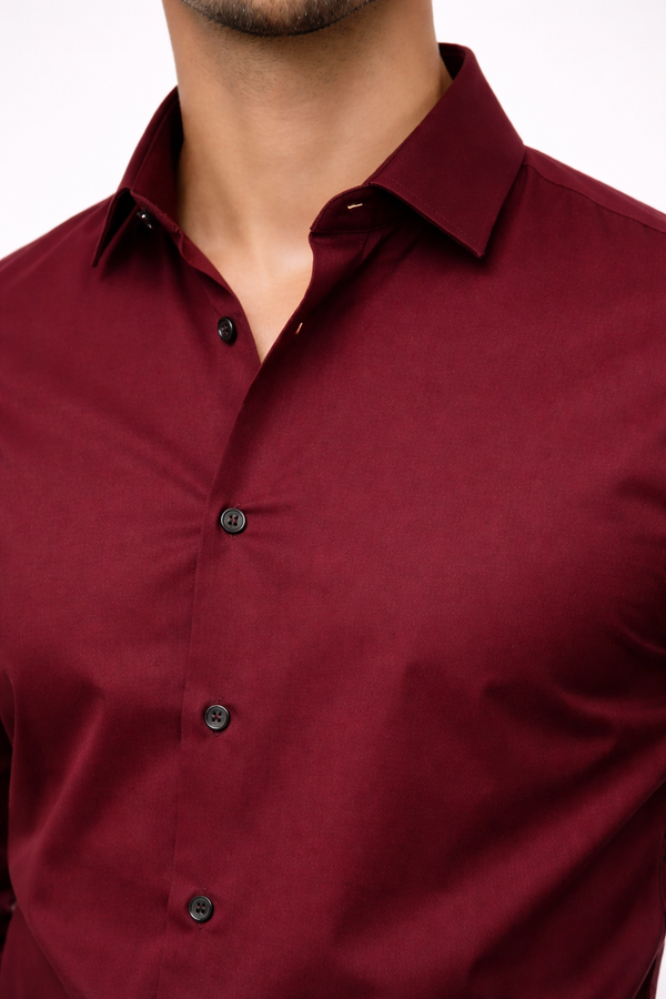 Maroon Liquid Formal Shirt
