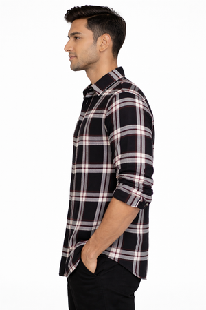Black Stripe Checked Shirt
