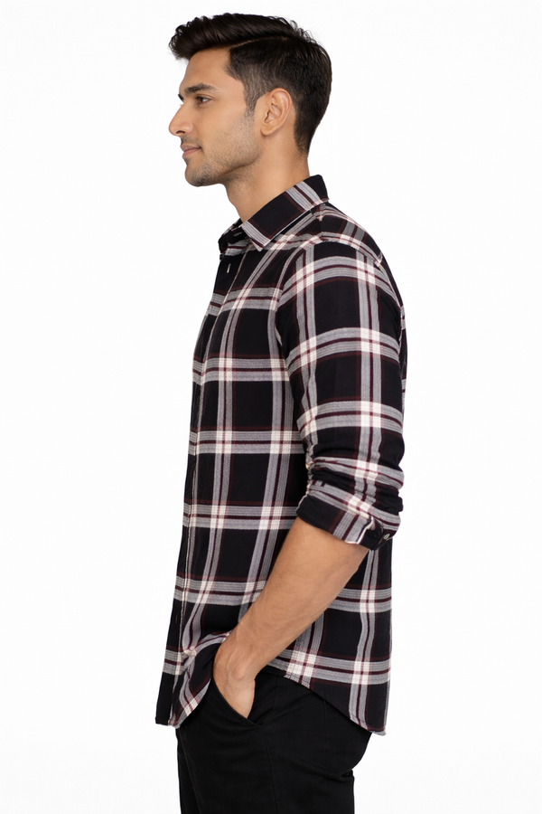 Black Stripe Checked Shirt