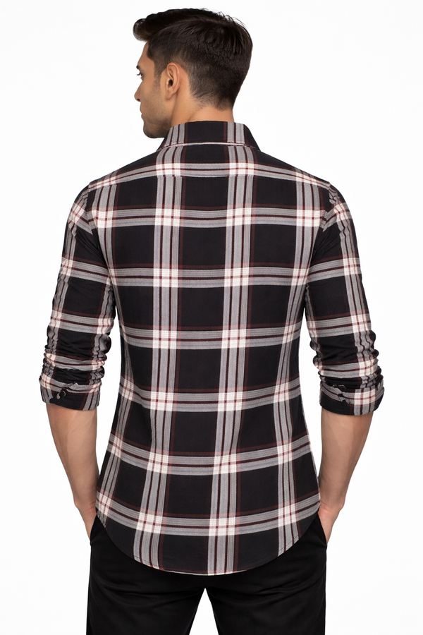 Black Stripe Checked Shirt