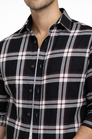 Black Stripe Checked Shirt