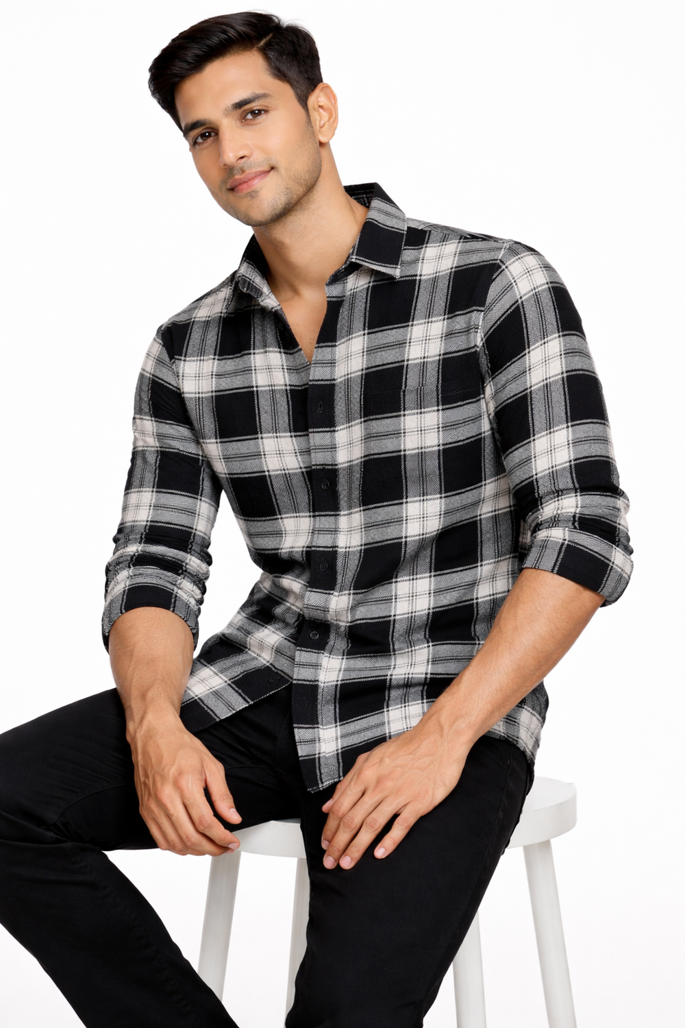 Black & White Checked Shirt