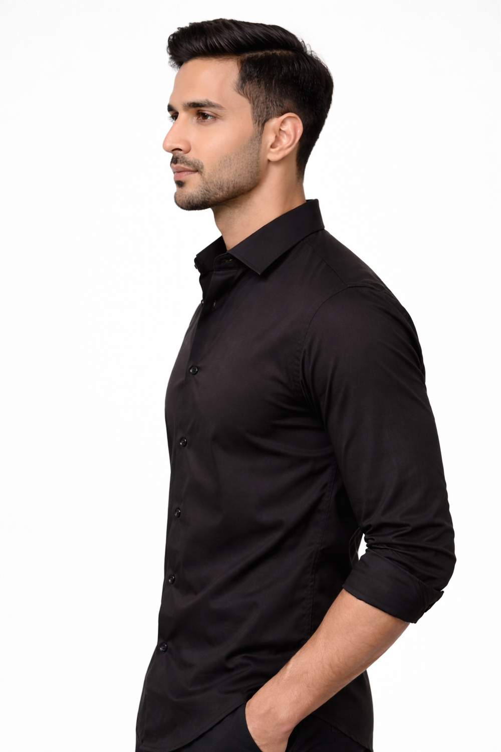 Black Liquid Formal Shirt