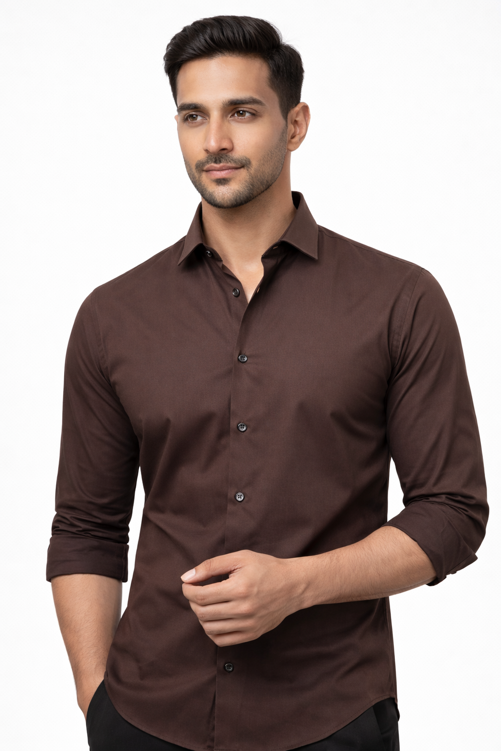 Brown Liquid Formal Shirt