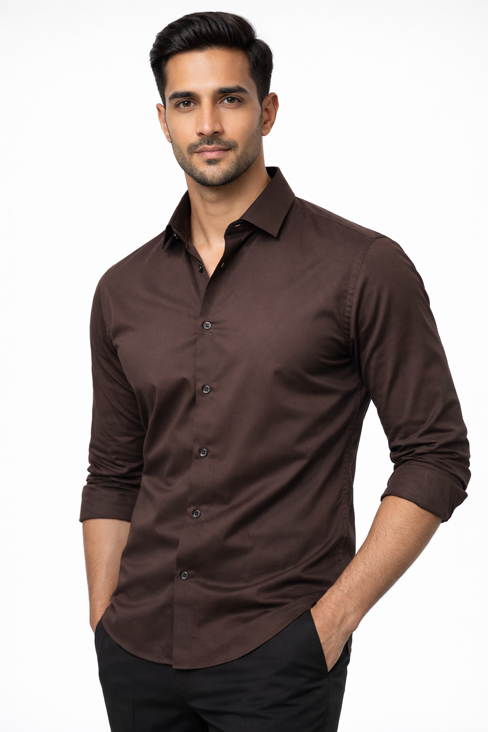 Brown Liquid Formal Shirt