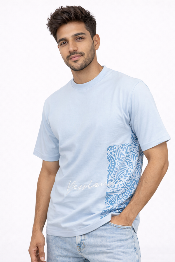 Blue Drop Shoulder Tshirt