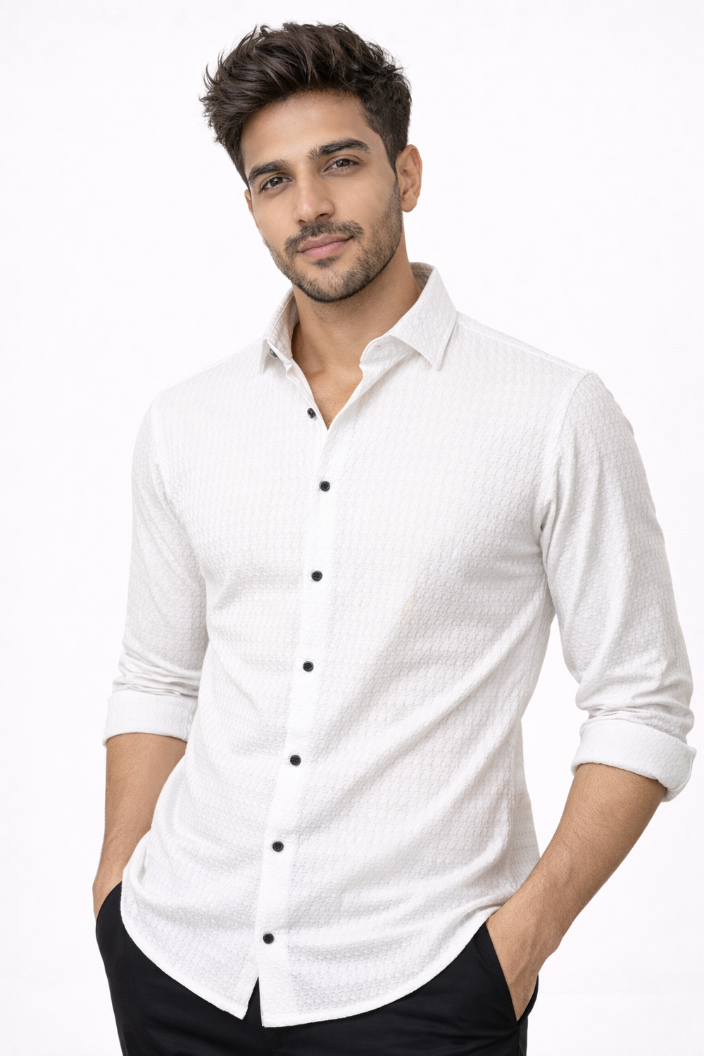 White Flex Designer Shirt