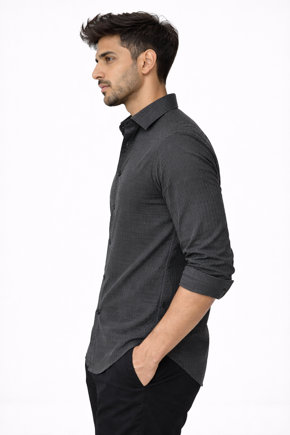 Grey Flex Designer Shirt