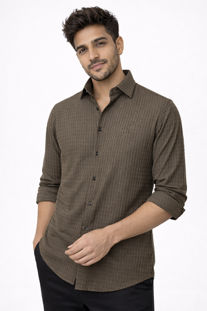 Brown Flex Designer Shirt