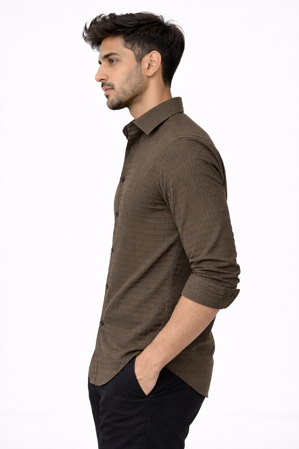 Brown Flex Designer Shirt