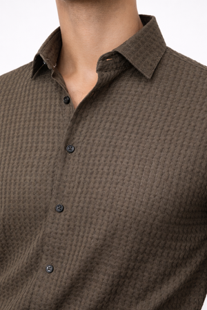 Brown Flex Designer Shirt