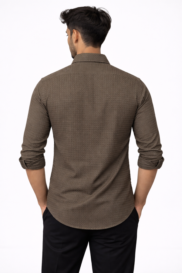 Brown Flex Designer Shirt