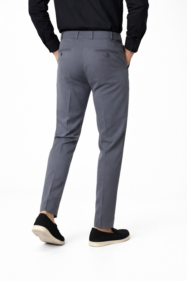Grey Elastic Formal Pant