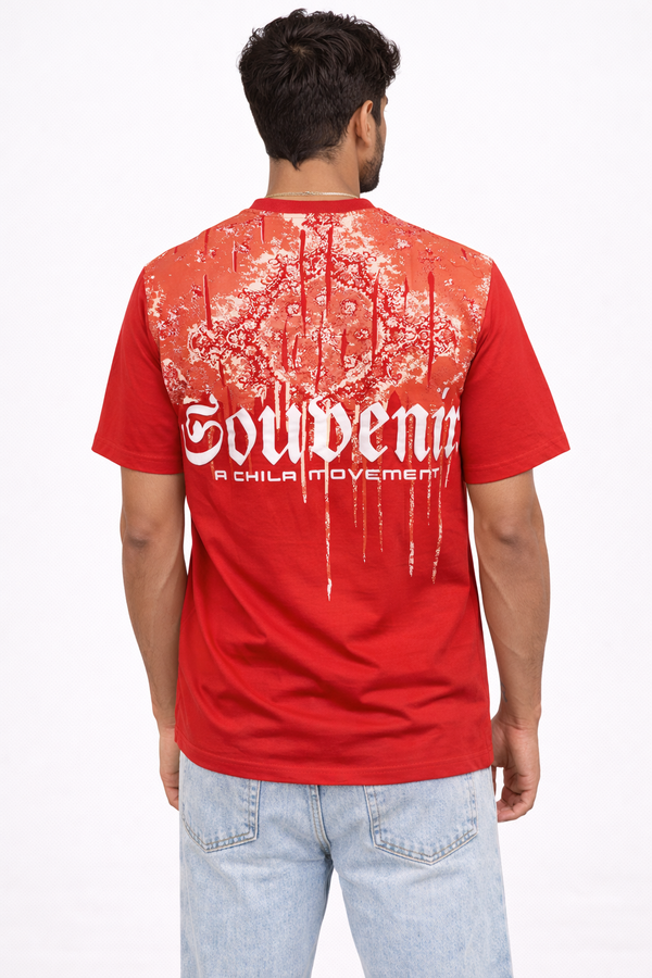 Red Drop Shoulder Tshirt