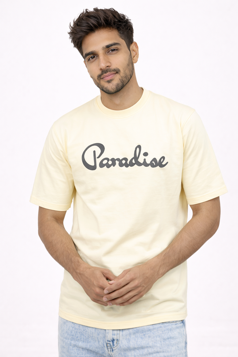 Cream Drop Shoulder Tshirt