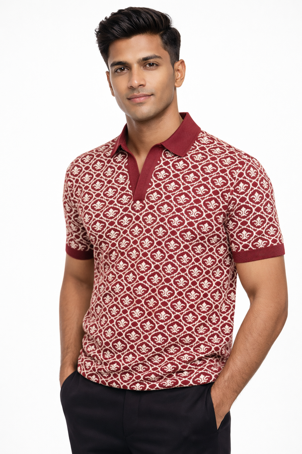 Red Collar Tshirt
