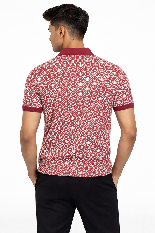 Red Collar Tshirt
