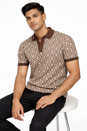Brown Collar Tshirt