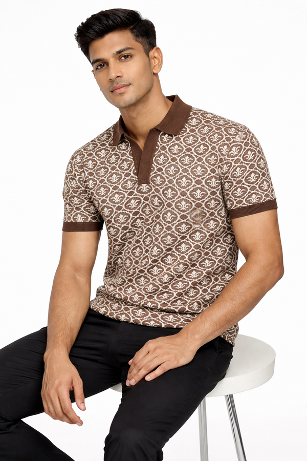 Brown Collar Tshirt