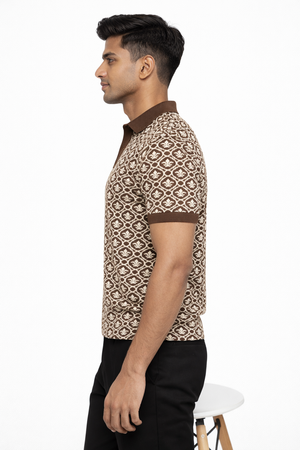 Brown Collar Tshirt