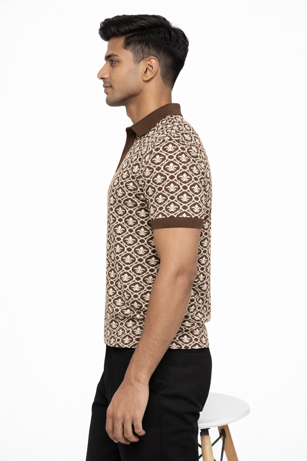 Brown Collar Tshirt