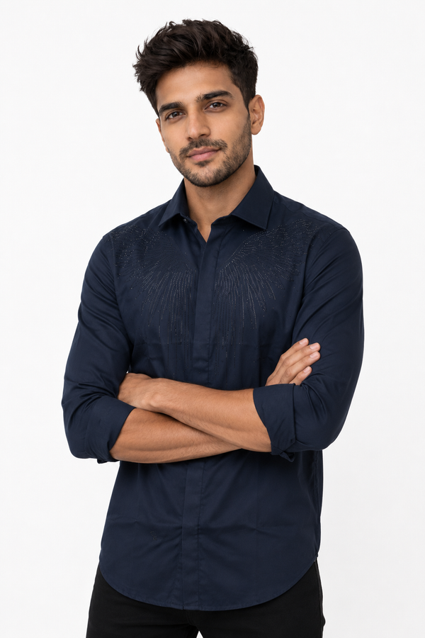 Navy Blue Stone Shirt