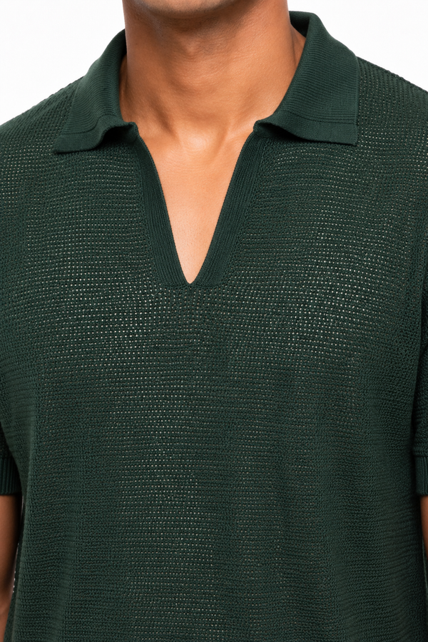 Bottle Green Netted Tee shirt