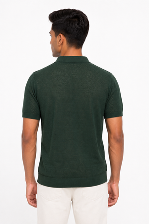Bottle Green Netted Tee shirt