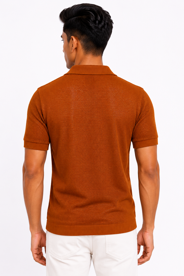 Rustic Orange Netted Tee shirt