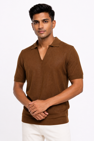 Brown Netted Tee shirt