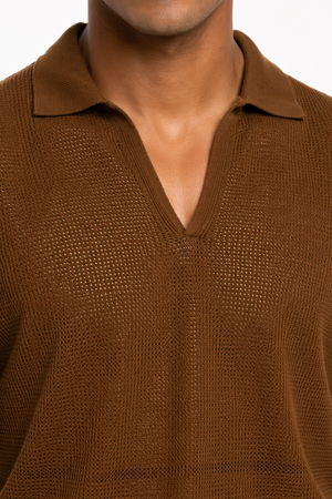 Brown Netted Tee shirt