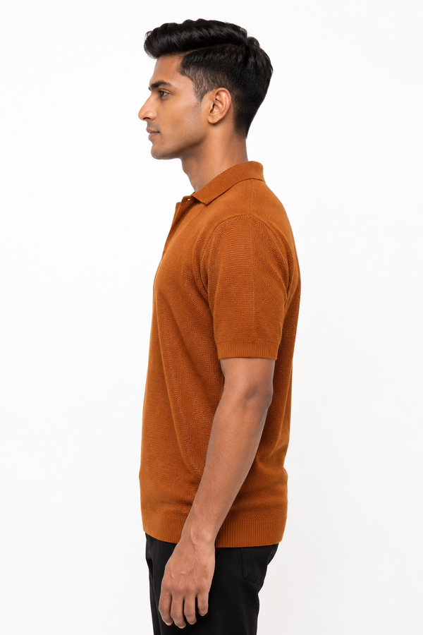 Rustic Orange Netted Tee shirt