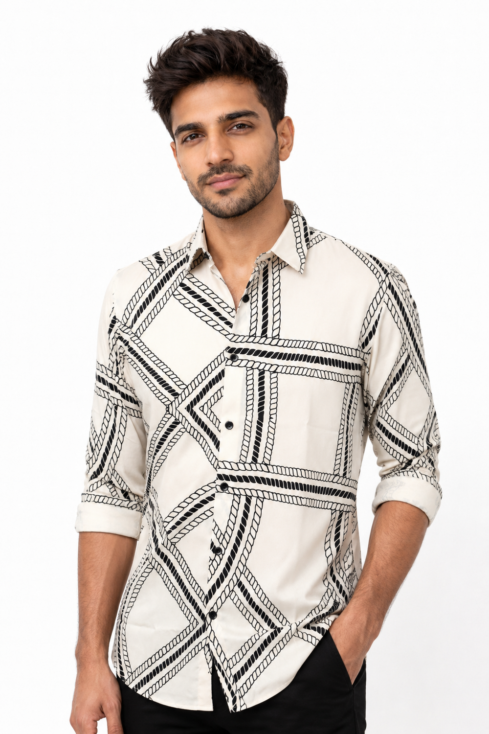 White Printed Shirt