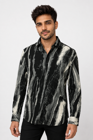 Dark Grey Printed Shirt