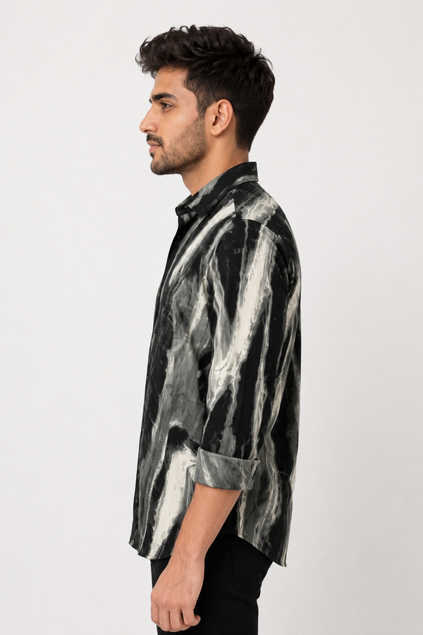 Dark Grey Printed Shirt