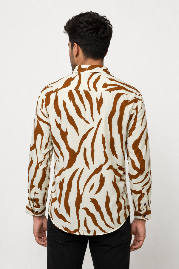 Brown Dot Printed Shirt