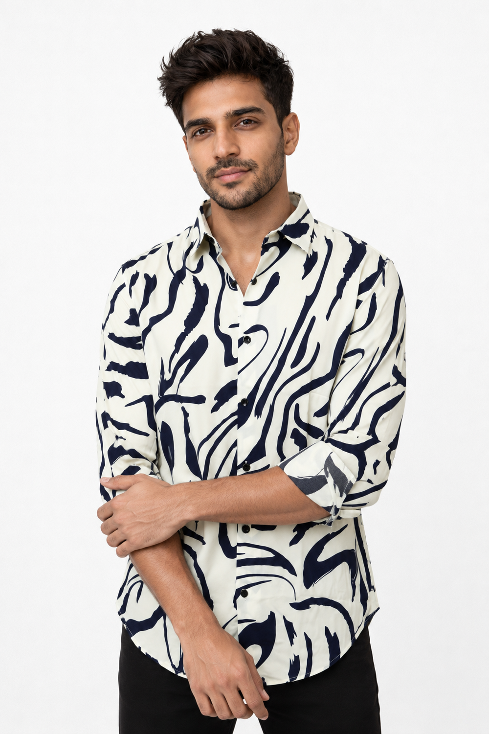 White Dot Printed Shirt