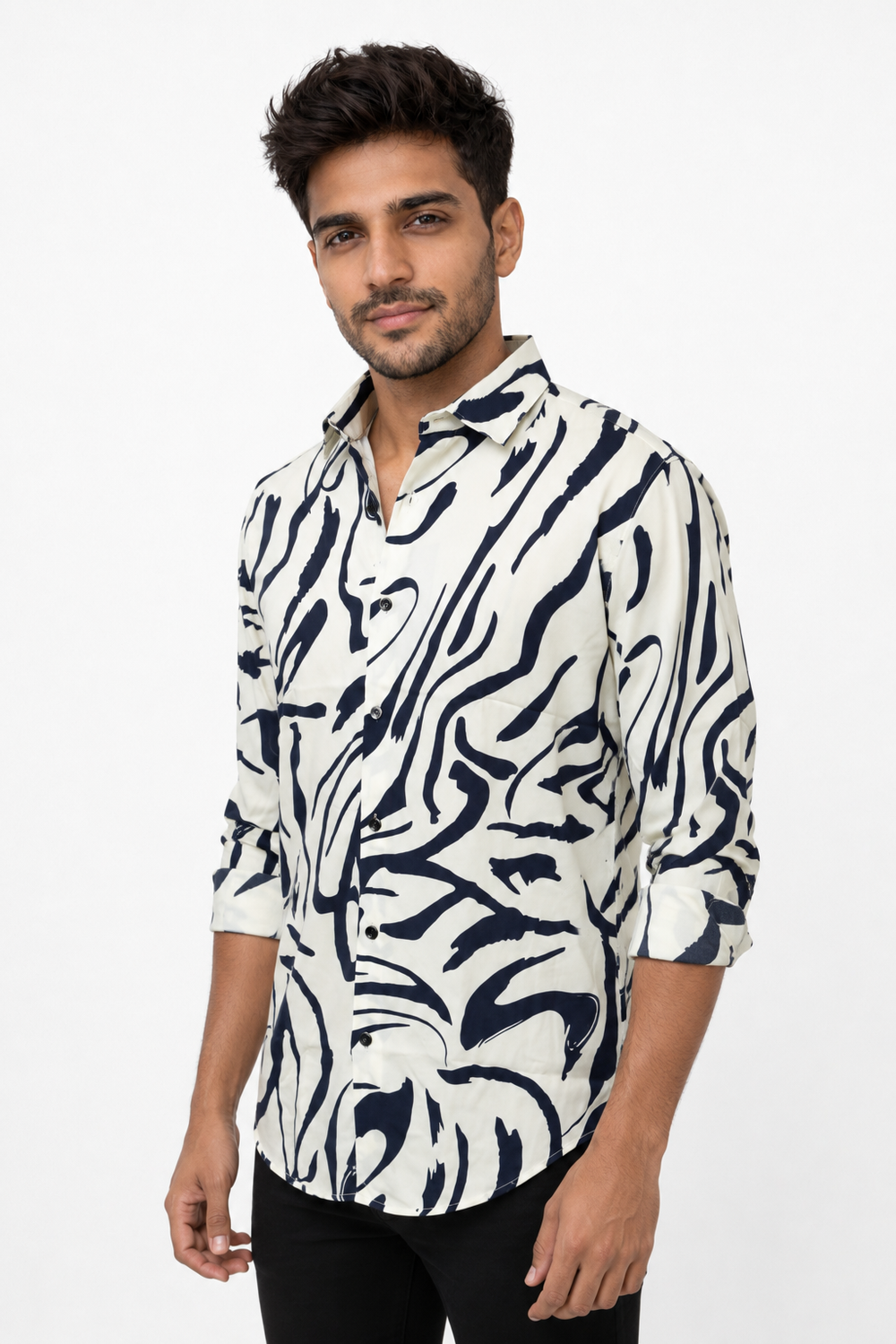 White Dot Printed Shirt