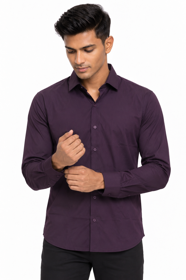 Dark Purple Plain shirt