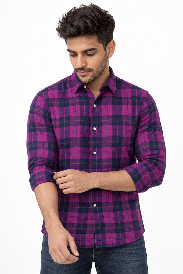 Purple Checked Shirt