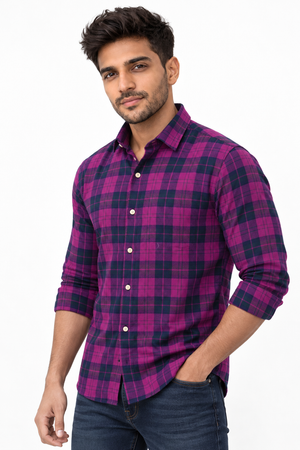 Purple Checked Shirt