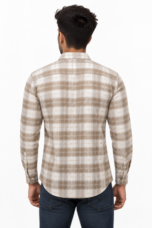 Cream Checked Shirt