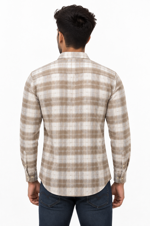 Cream Checked Shirt