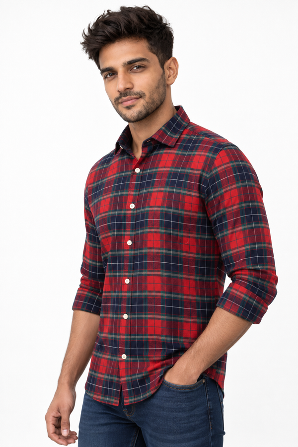 Red and Blue Checked Shirt