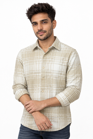 Beige Checked Shirt